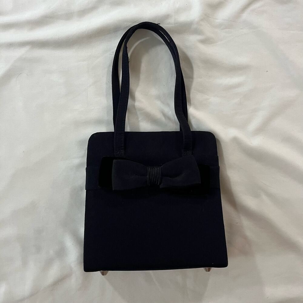 Retro Black Bow Mini Handbag Purse Event Dance Preppy Going Out